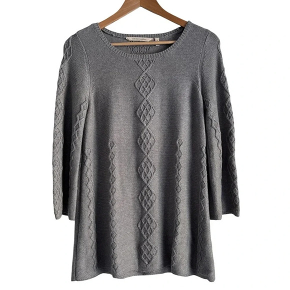 Soft Surroundings Women Cable Knit Sweater XS Silk Cashmere Blend Quiet Luxury - Picture 2 of 11